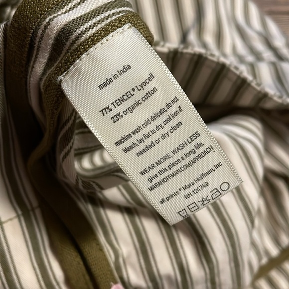 Mara Hoffman Striped Button Front Skirt Pockets Casual Everyday Career Size 12 - Picture 5 of 5